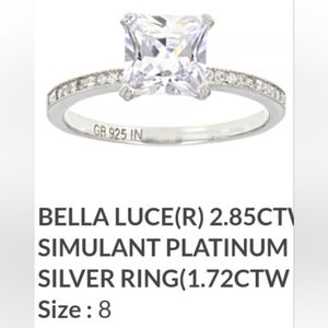 Authentic genuine solid sterlingsilver 2.85 CTTW DIAMONELLE 💎 RING 8